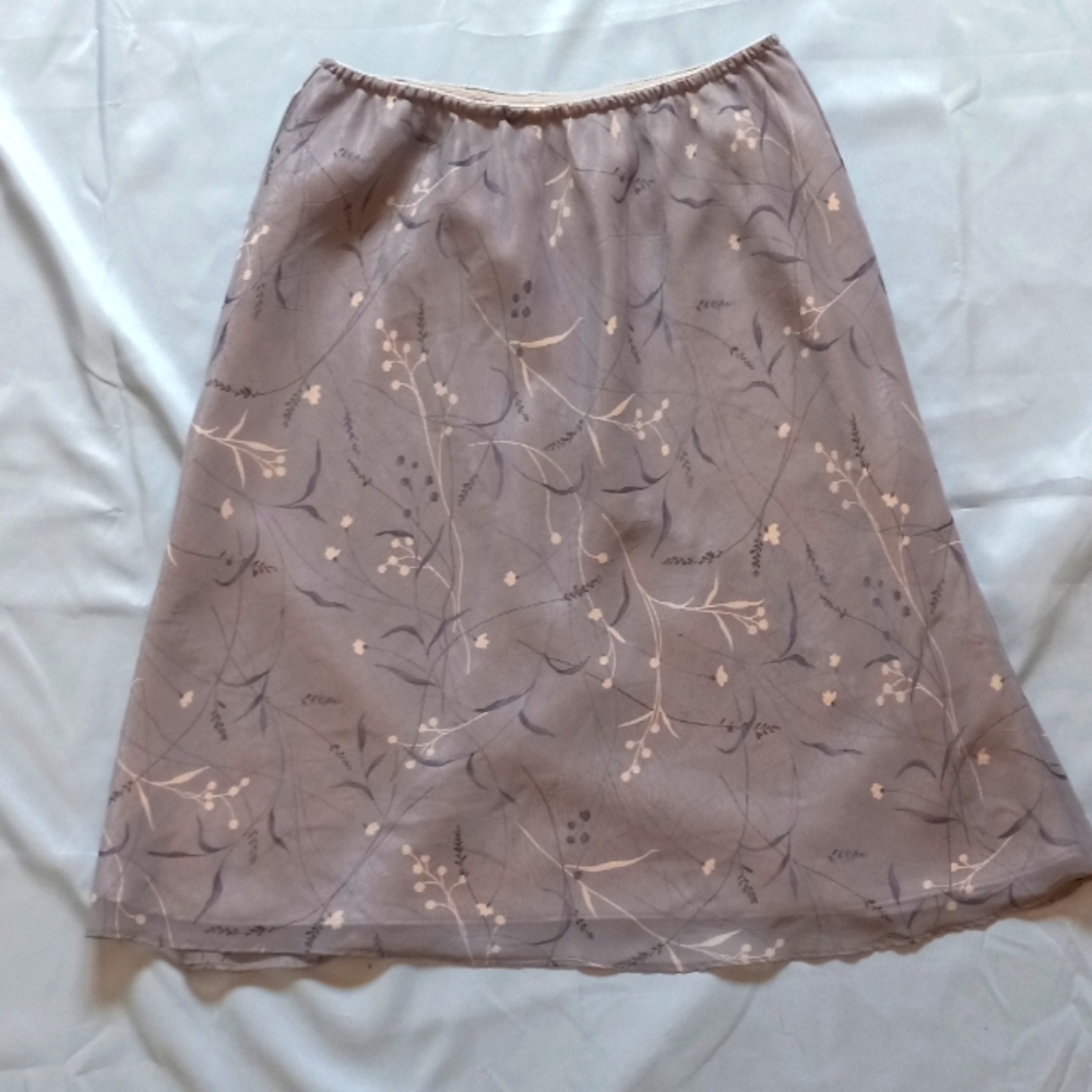 Muted blue floral knee-length skirt by Worthington